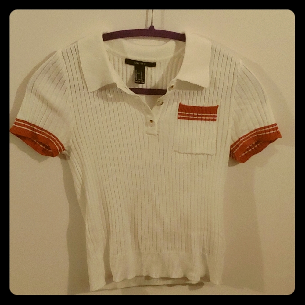 Cropped polo shirt